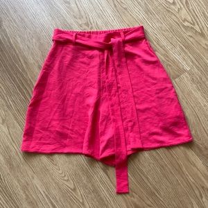 NWT Zara red flowy shorts with belt attached and elastic waist
